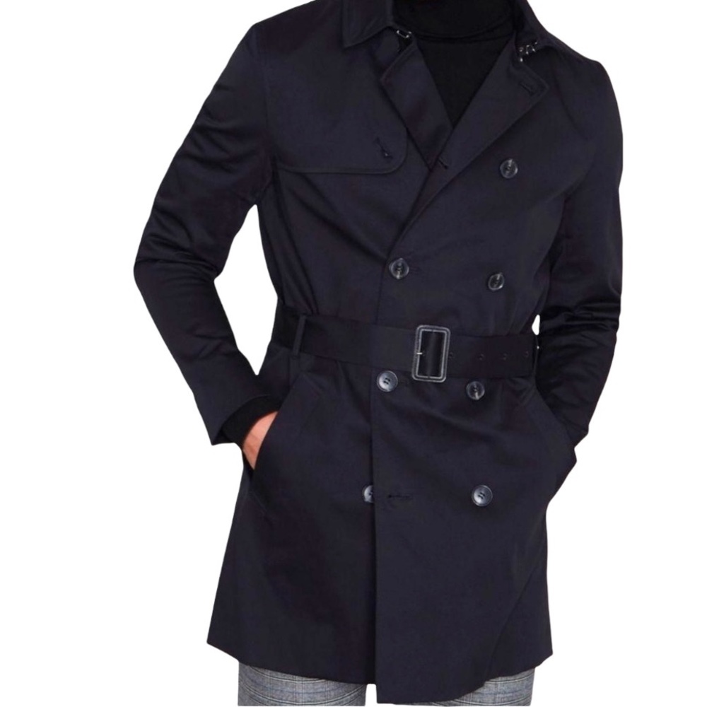 River Island Black Trenchcoat